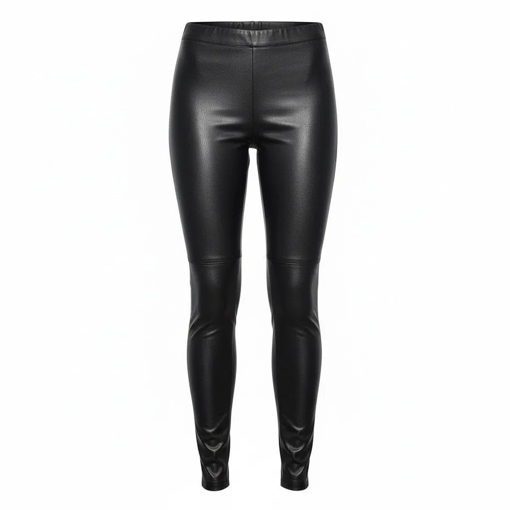 Ella Moss Black faux leather high-rise leggings size small - Image 2
