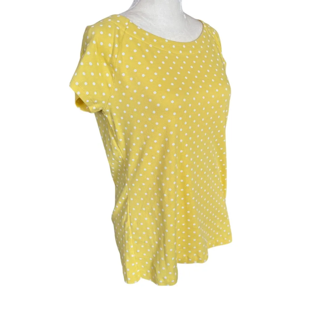 Lauren Ralph Lauren XL yellow with white polka dots short sleeve pullover shirt - Image 2