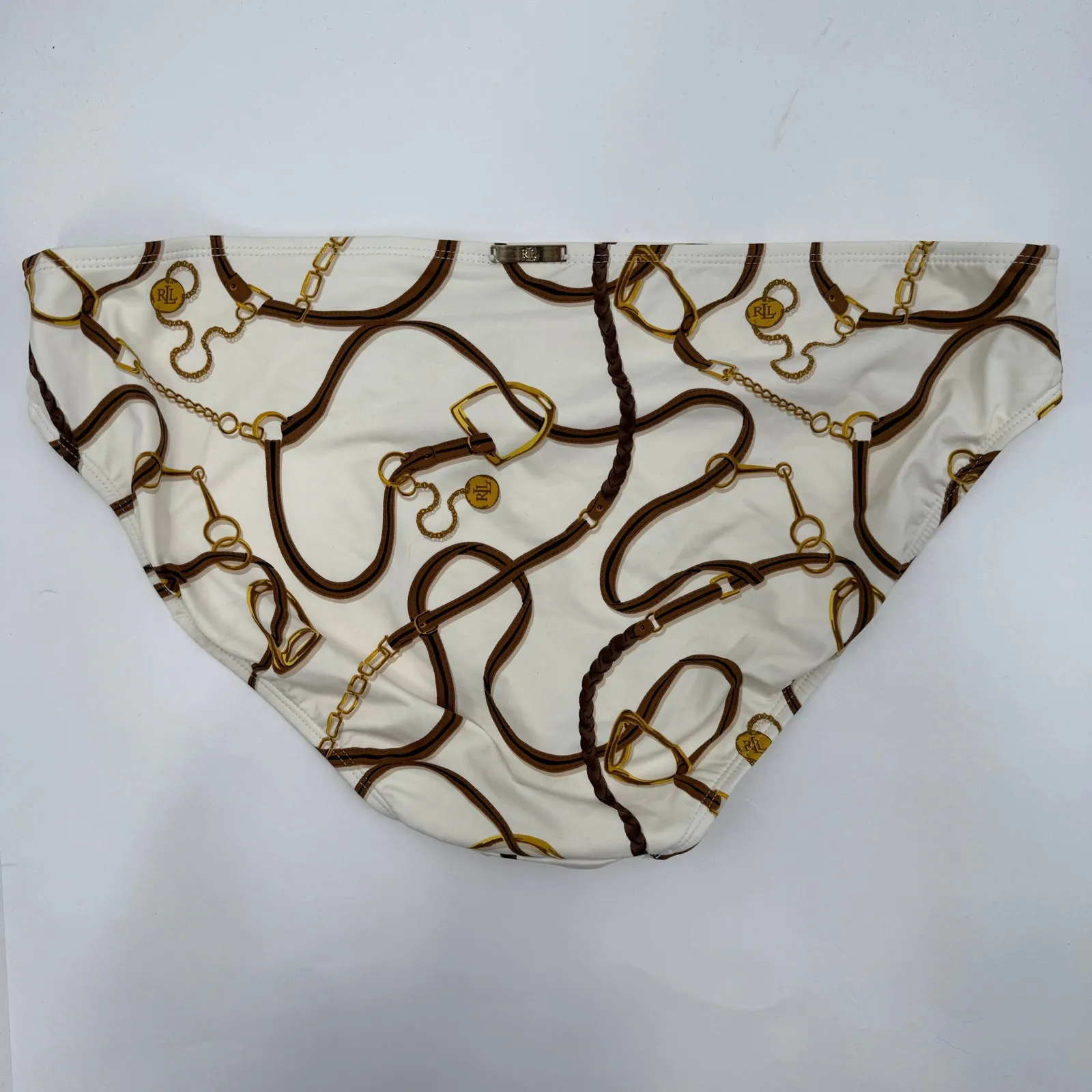 Lauren Ralph Lauren Bikini Bottom Size 16 NWT Swim Horse Bridle Printed Hipster - Image 3