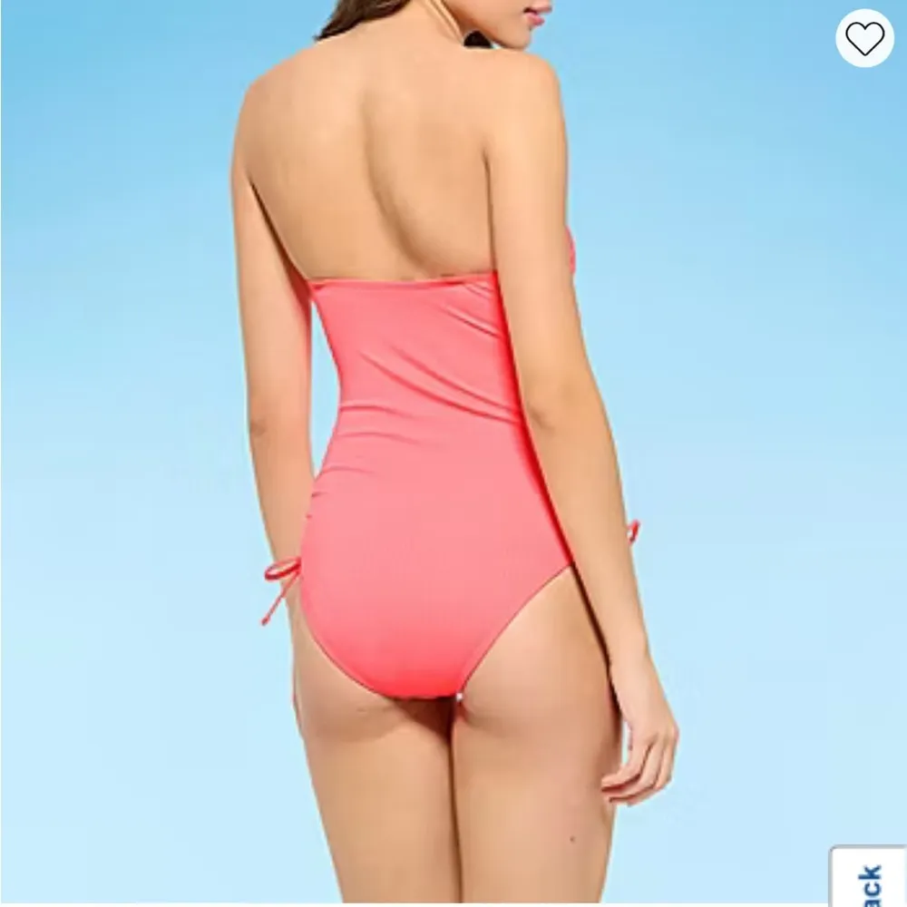 Decree Womens Exotic Textured Monokini One Piece Swimsuit in Tropical Coral S - Image 2