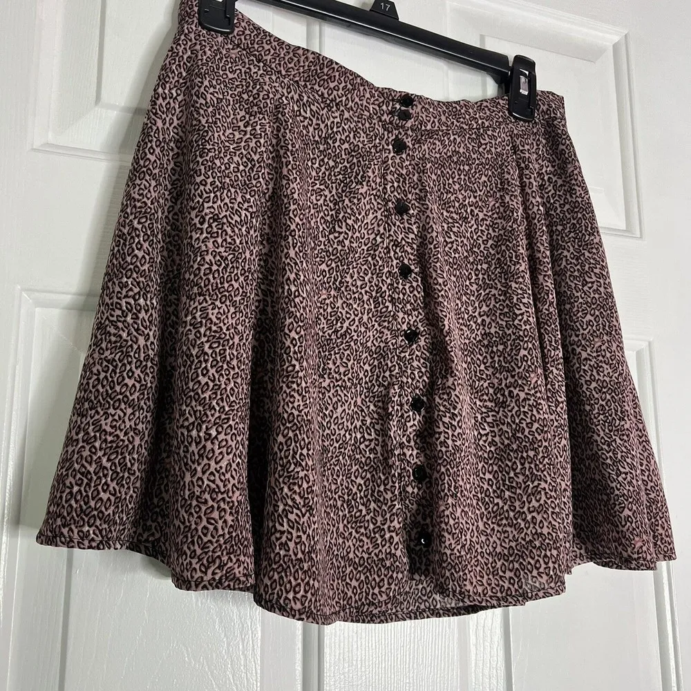 Urban Outfitters Pink Leopard Animal Print Skater Circle A-Line Short Skirt M - Image 2
