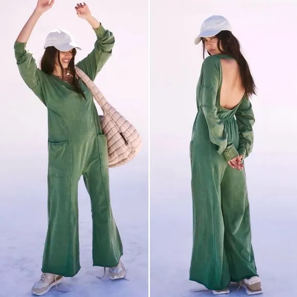 Free People  Green Jumpsuit - Image 2