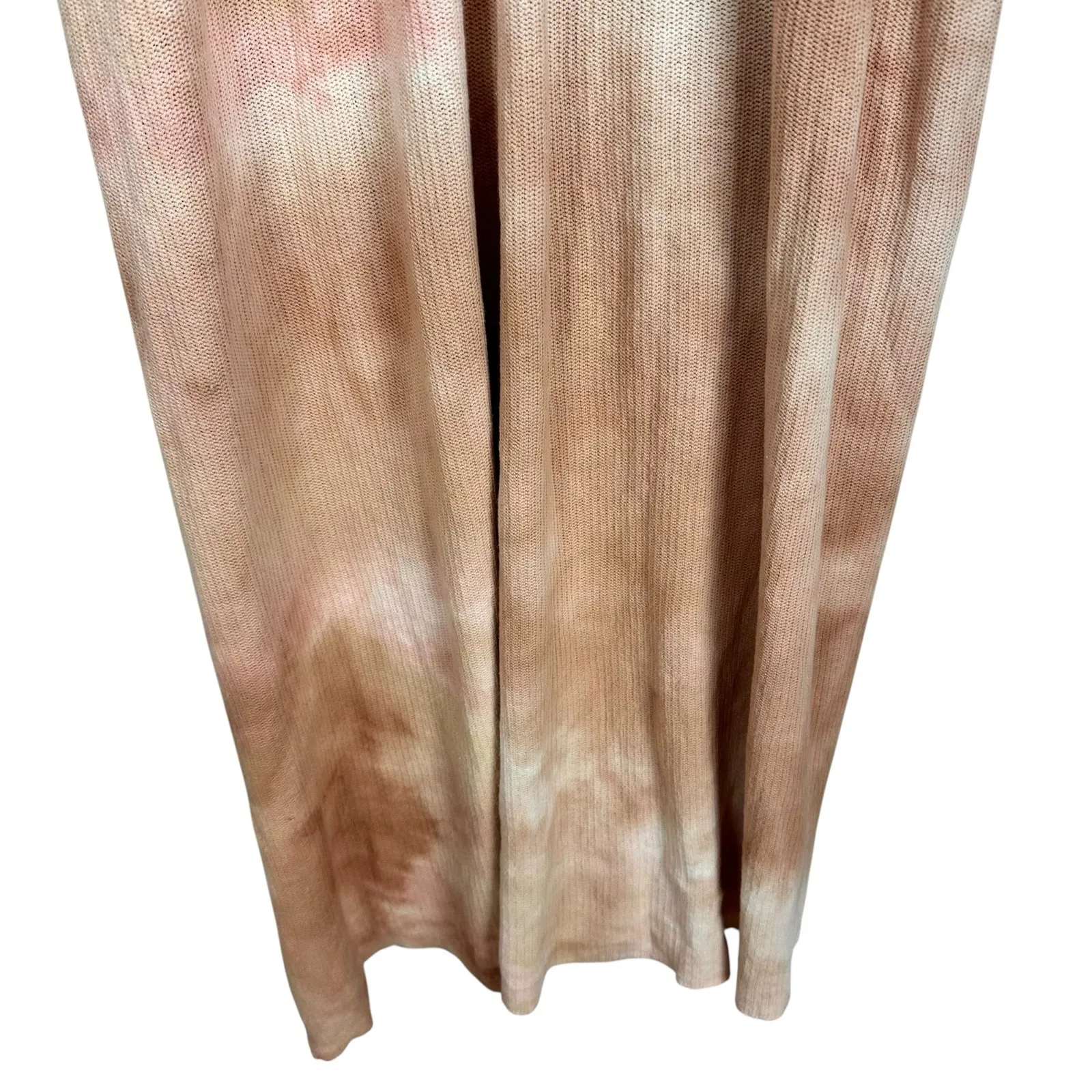 Zara Knit Midi Dress Empire Waist Floral Appliqué Tie Dye Brown Sz Small NWT - Image 8