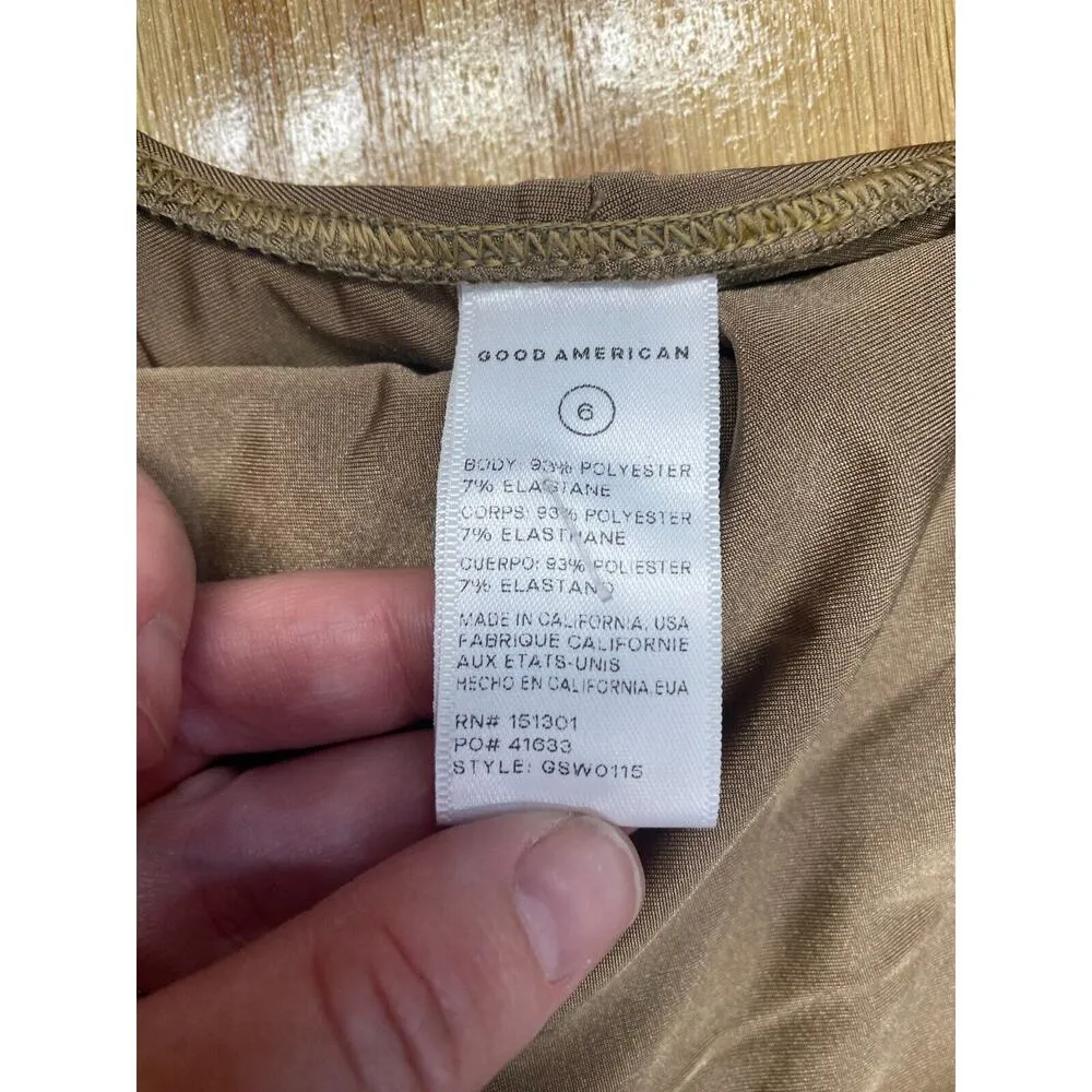 Good American One Piece Swimsuit Womens Size 6 Brown Sleeveless Summer Beach B67 - Image 3