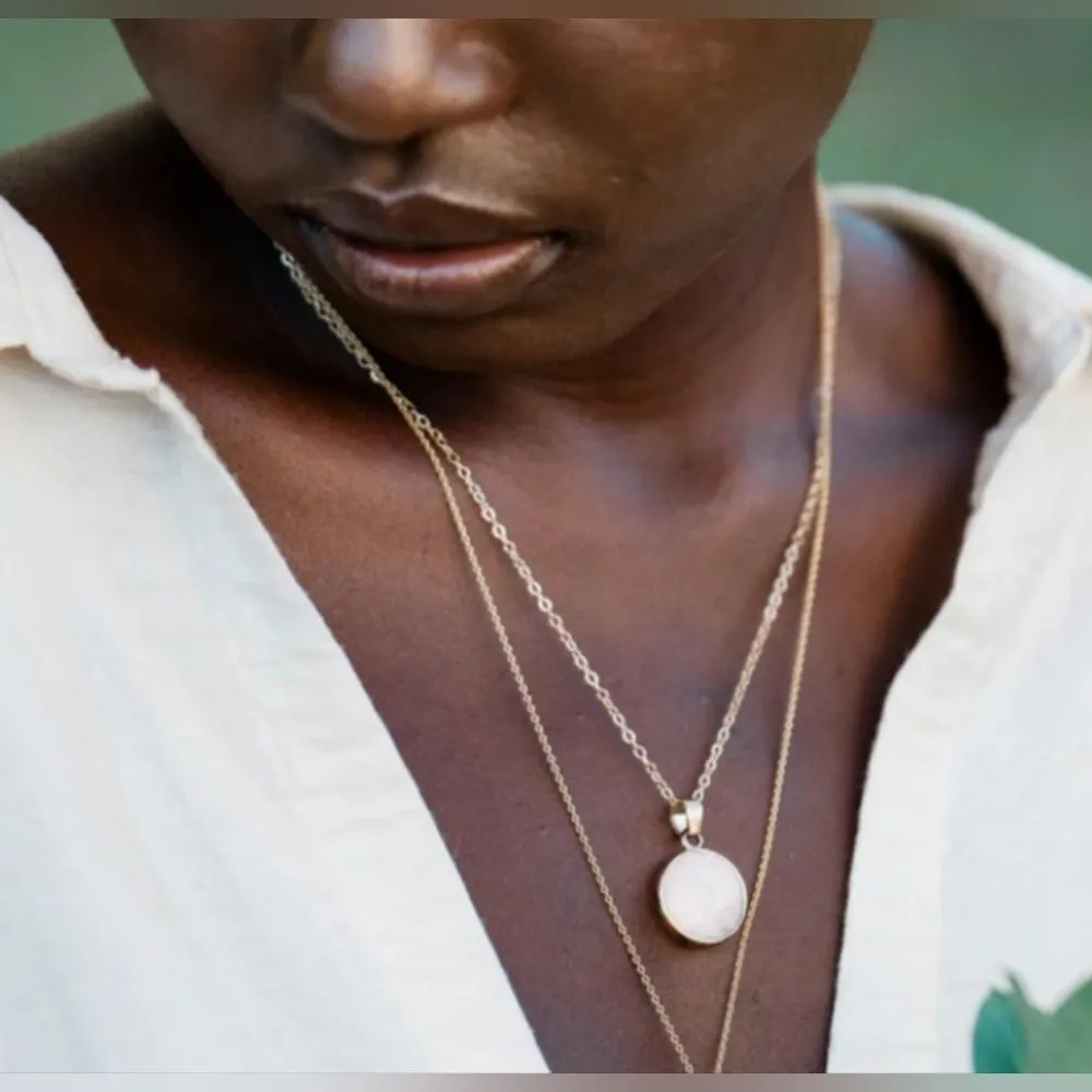 NWT Sanctuary Project Rose Quartz Serenity Necklace Pink - Image 2