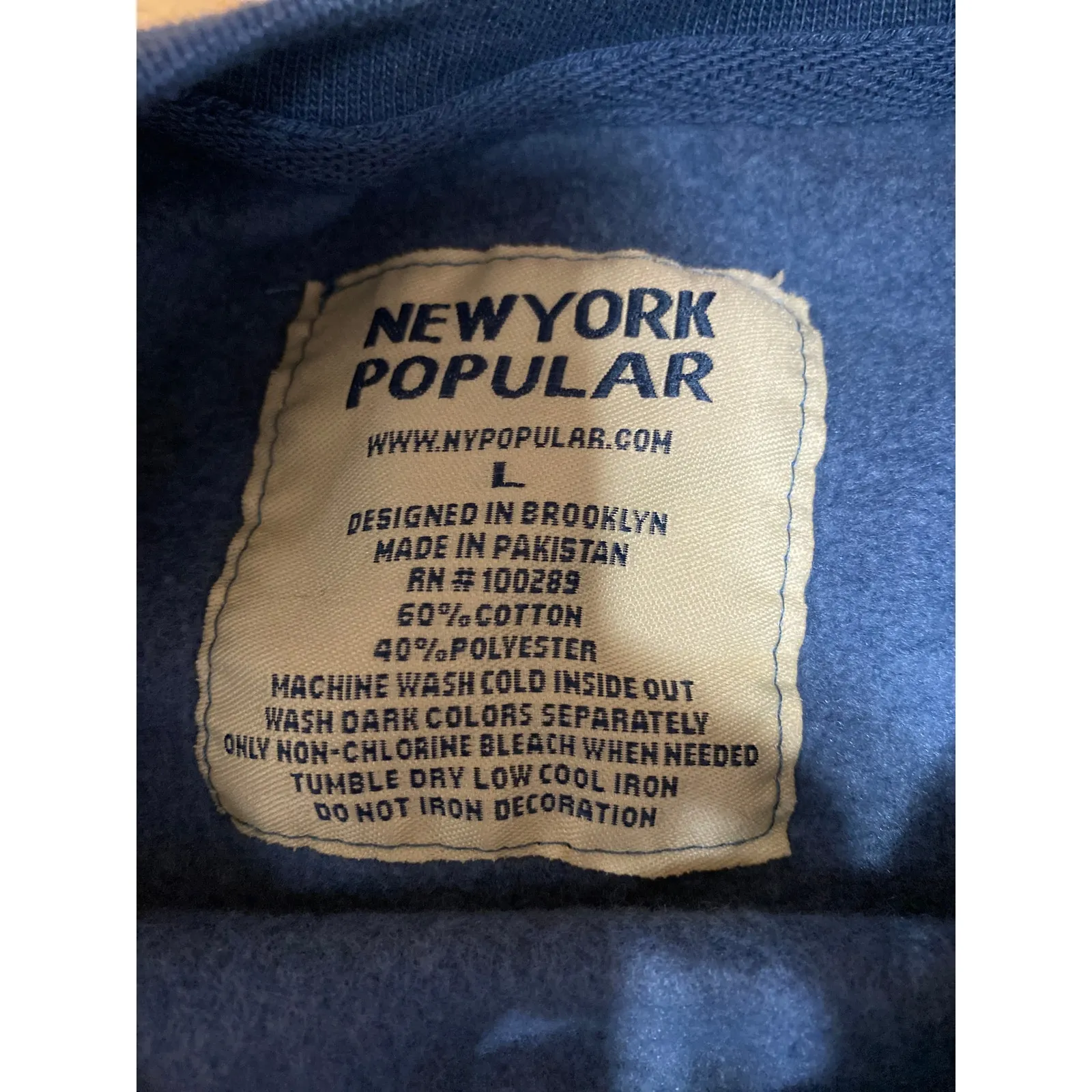 New York Popular Charleston Women's Blue Long Sleeve Sweater Sweatshirt Top L Size L - Image 4