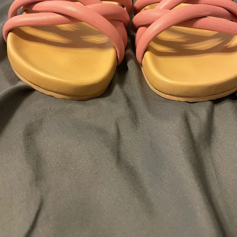 J Crew Pacific Cushy Leather Women's Pink Slide Sandals size 8.5 - Image 4