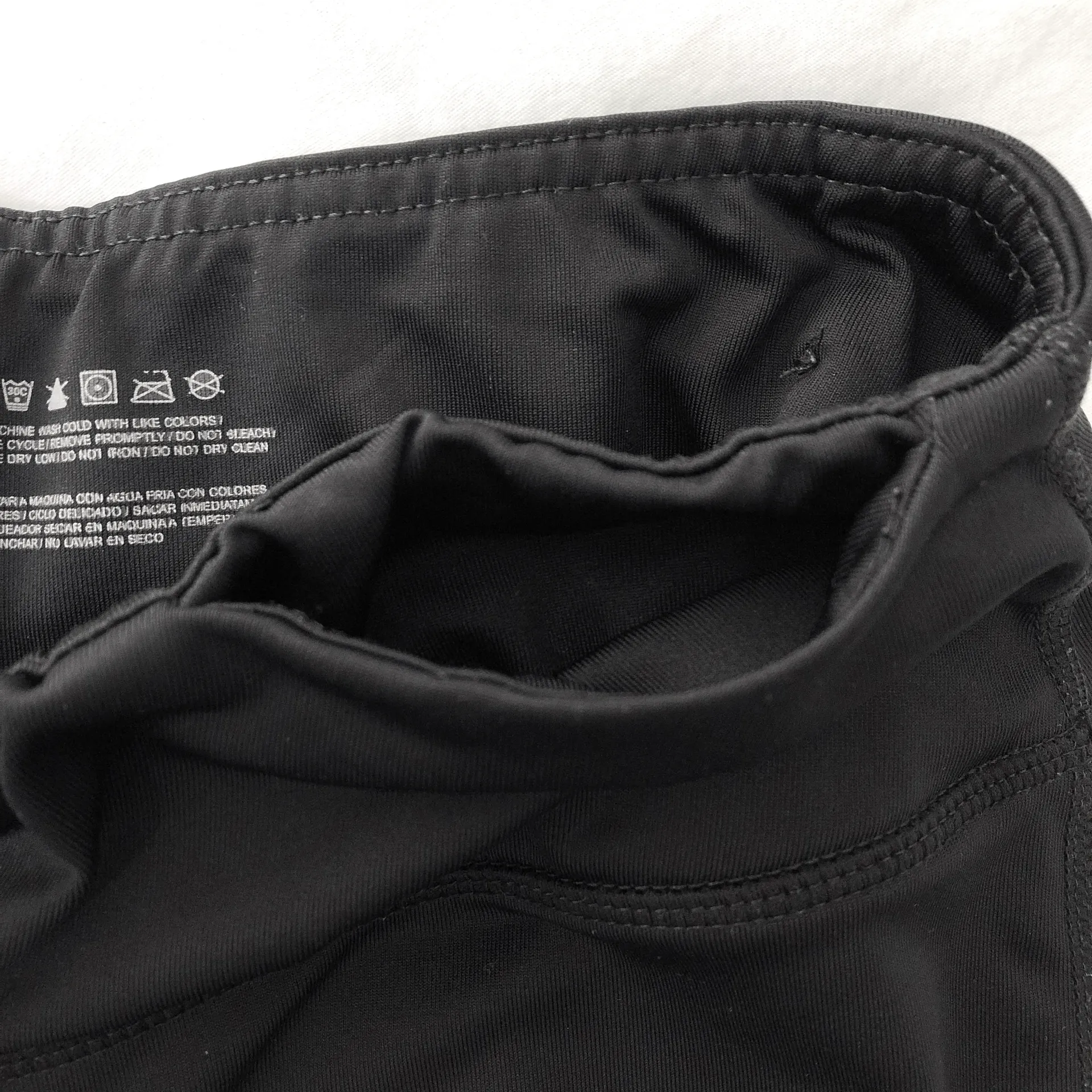 Textured Inset Stripe Capri Leggings Cropped Legging Black - Image 10