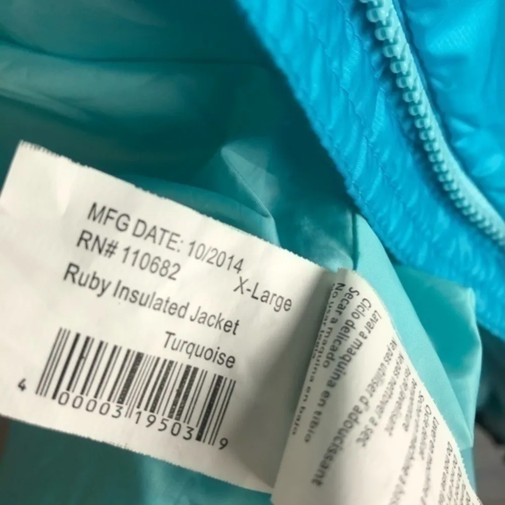 CIRQ Turquoise Ruby Insulated Hooded Full Zip Jacket Size XL Blue - Image 4