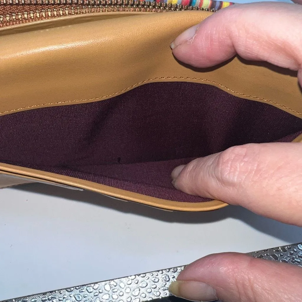 Paul‎ Smith Long Wallet Multi Stripes Luxury Leather Tan - Image 11