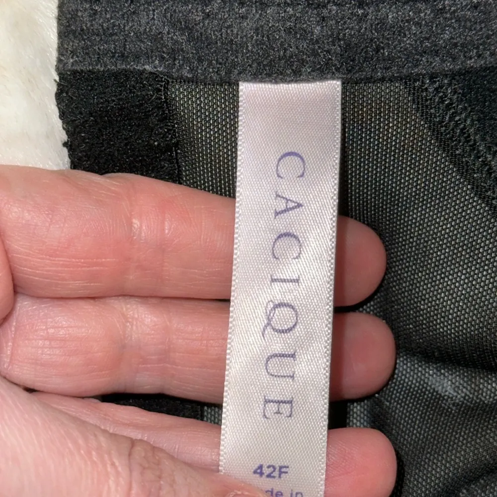 Cacique Boost Balconette Underwire Bra w Floral Lace Black Women’s 42F 42DDD - Image 10