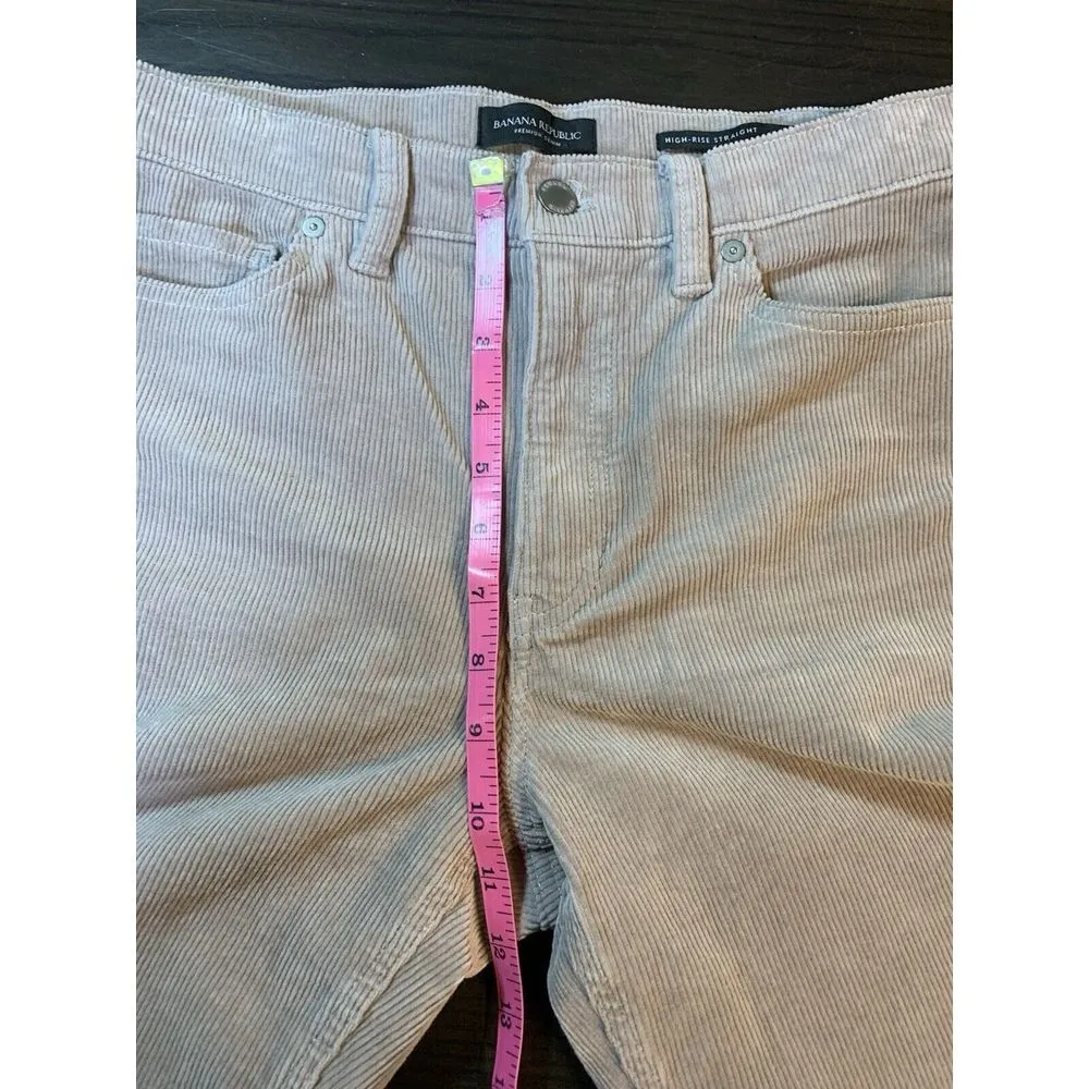 Banana Republic Hi Rise Straight Leg Corduroy Pants Womens 31x26.5 Brown Western - Image 14