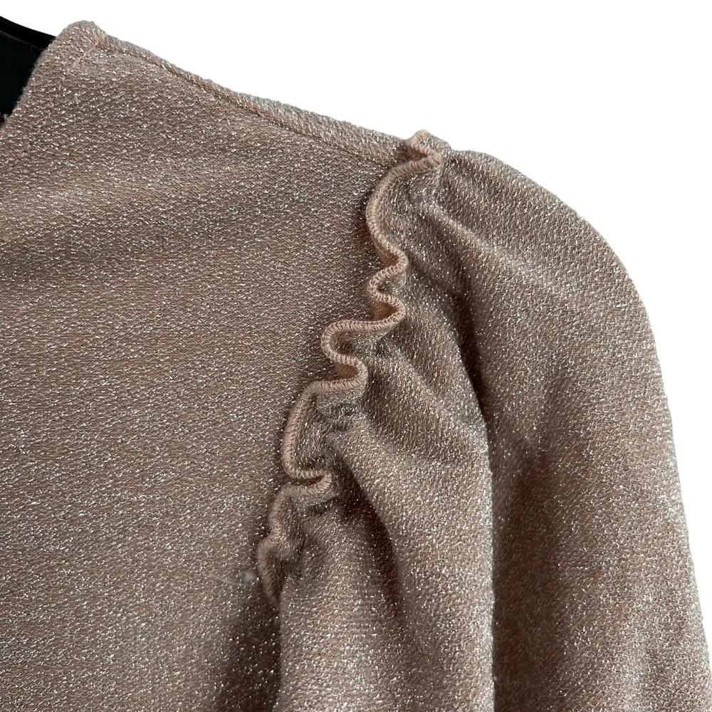 Express Silver Shimmer Glitter Top Size XS - Image 2