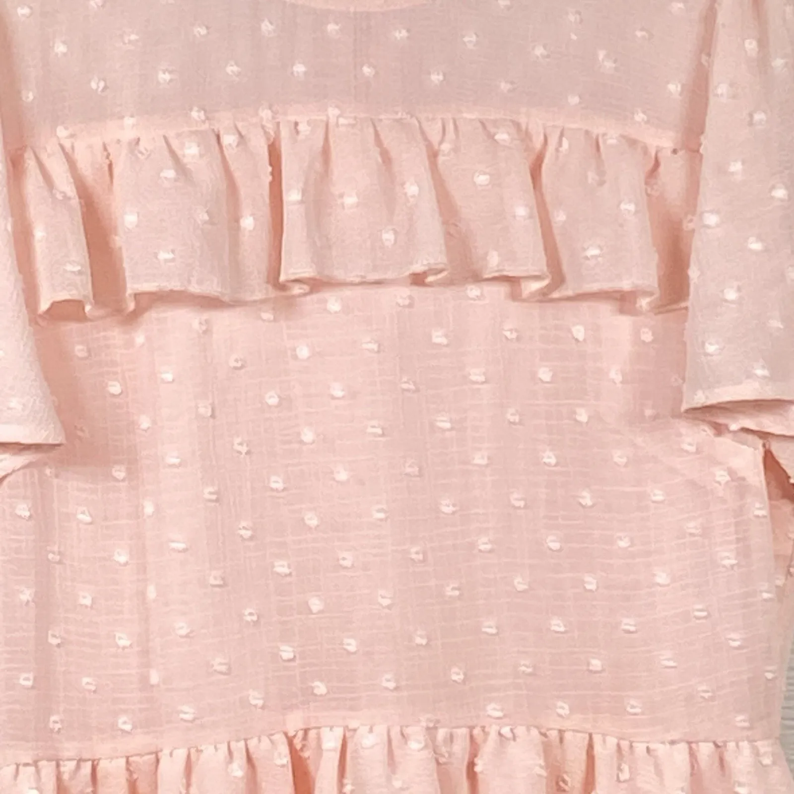 Andree By Unit Dress Women's Size Large Pink Textured Lined Cap Sleeve Midi - Image 4