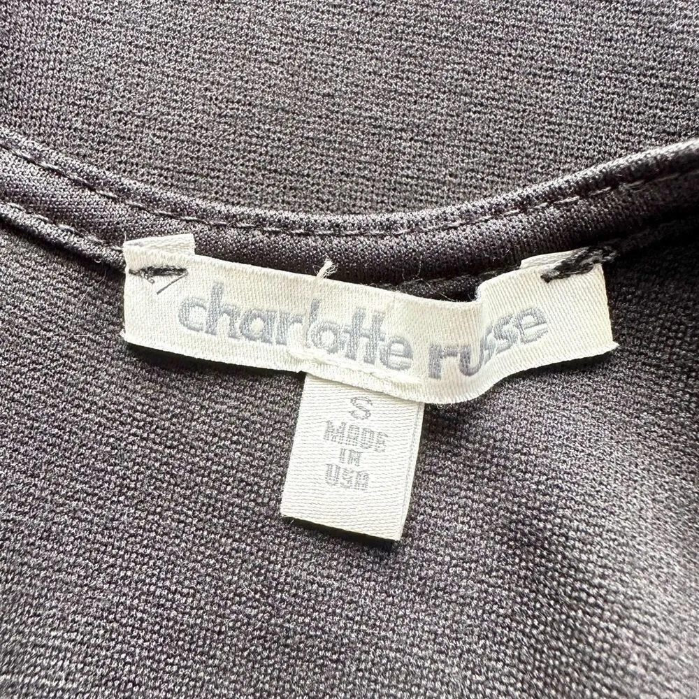 🔃Charlotte Russe Black Long Sleeve Bodycon Front Split Midi Dress - Image 8