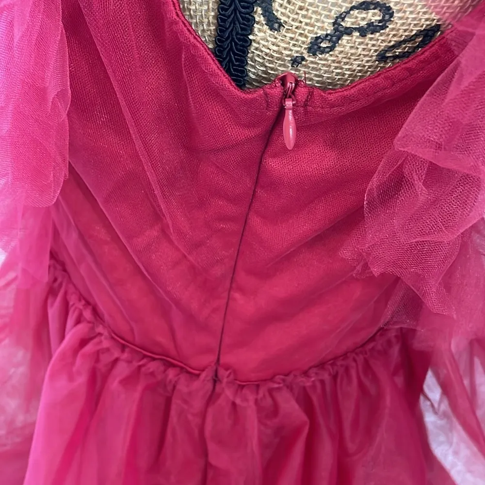 Joyfunear Deep V Neck Mesh Dress - Image 4