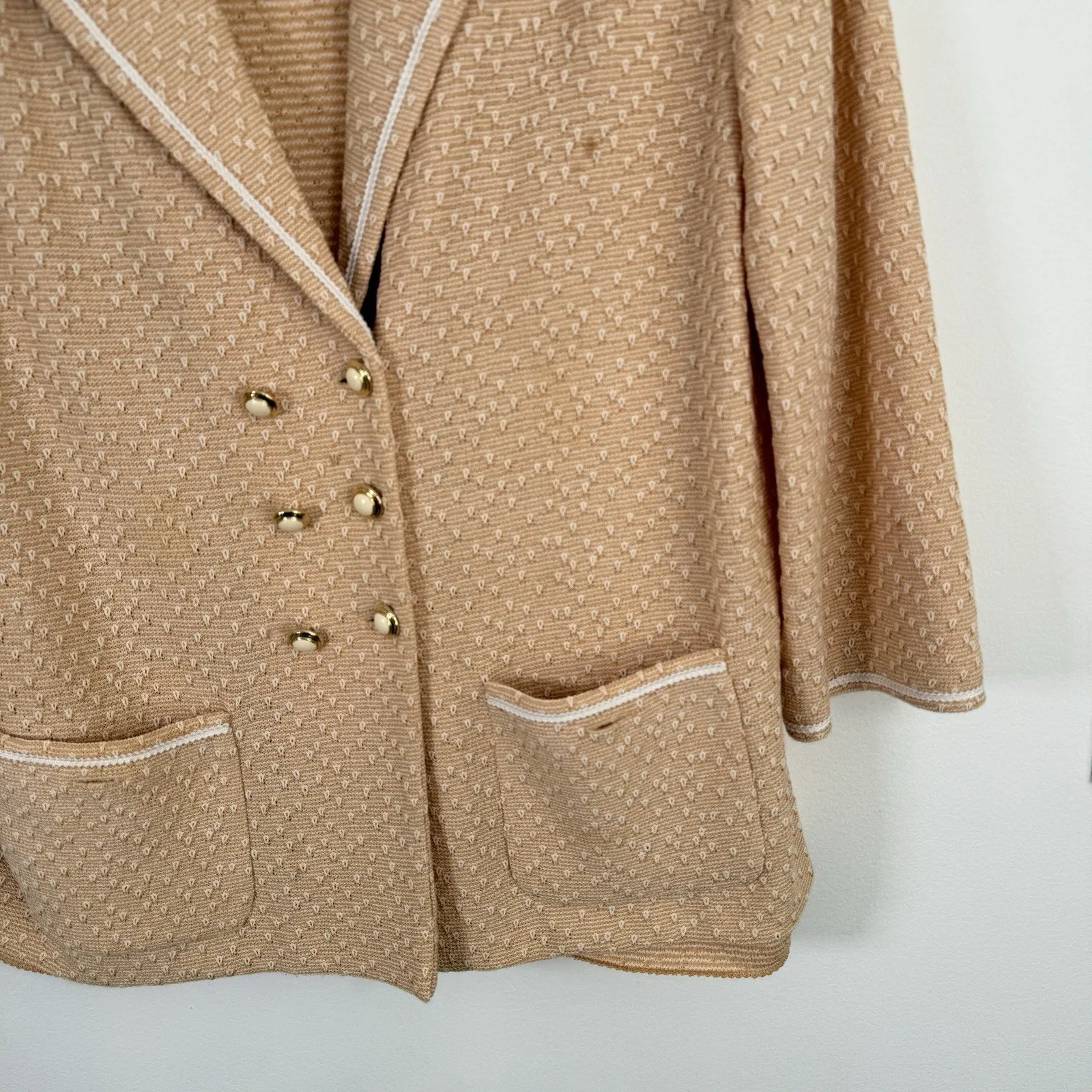 St John Collection Santana Knit Orange Blazer Skirt Set Career Womens 12/6 - Image 3