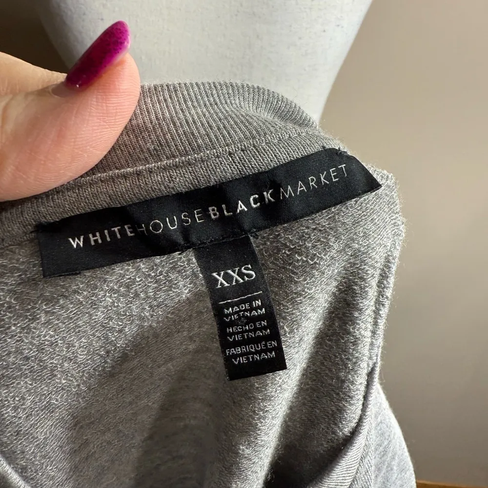 White House black market Gray Lace-Up Women's Top size XXS - Image 9