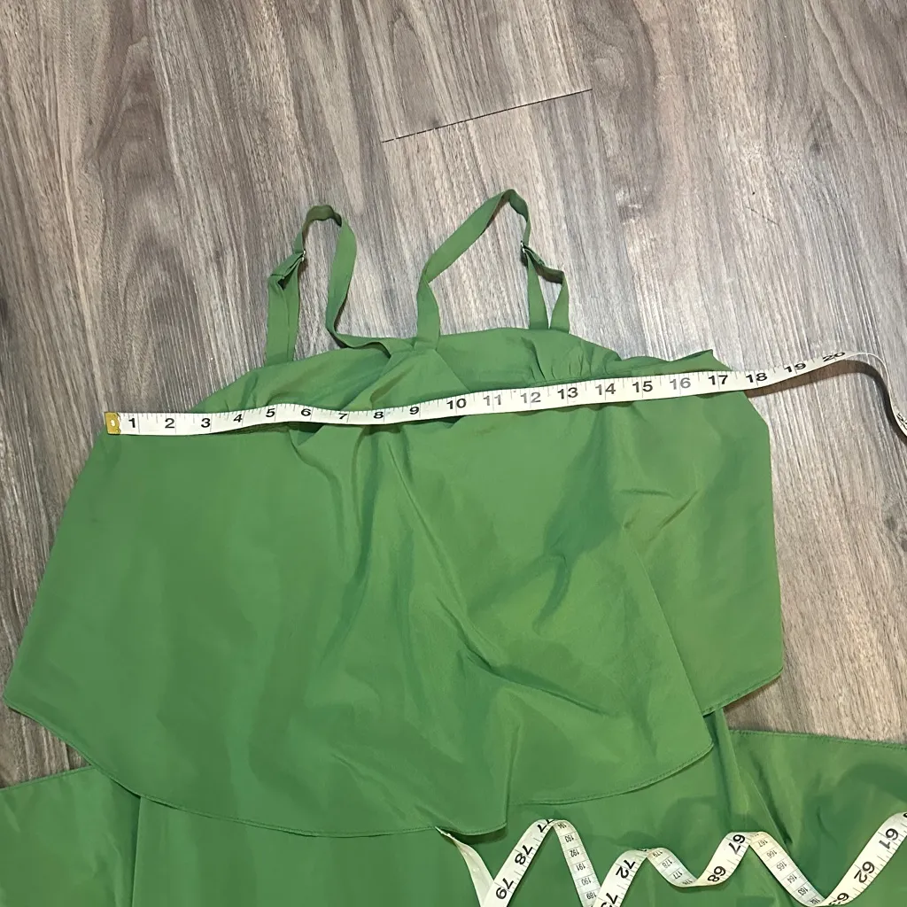 Elegant Green Tiered Maxi Dress Size L - Image 11