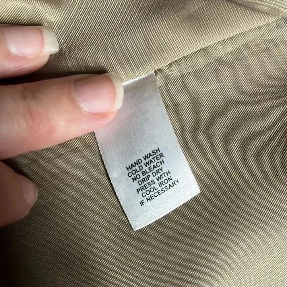 Imperfect Anne Klein neutral blazer 1 button shoulder pad notched collar pockets - Image 8