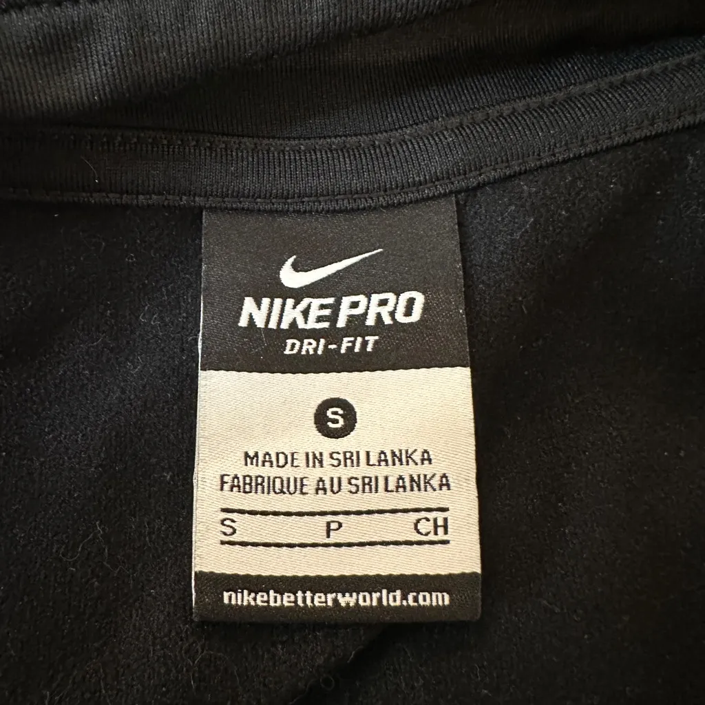 Nike Pro Black Quarter Zip Longsleeve Size Small - Image 3