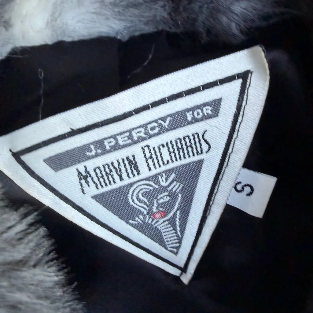Vintage Marvin Richards Black and Gray Fur Coat - Image 3