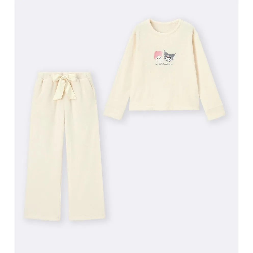 GU (Uniqlo) Sanrio Melody Kuromi Marshmallow Feel Lounge Set in Natural Pink Size L - Image 6