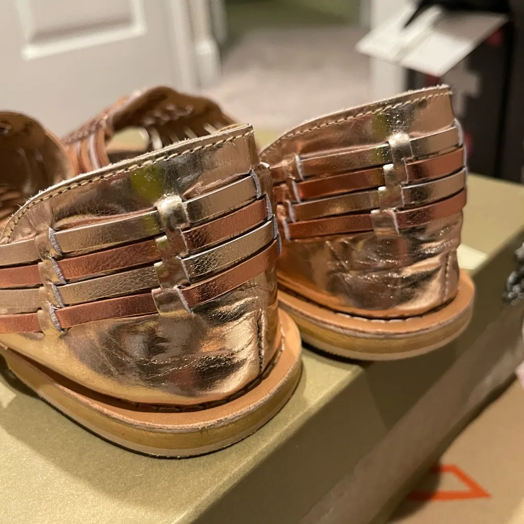 ASOS WOVEN GENUINE LEATHER OPEN TOE FLATS US9 - Image 7