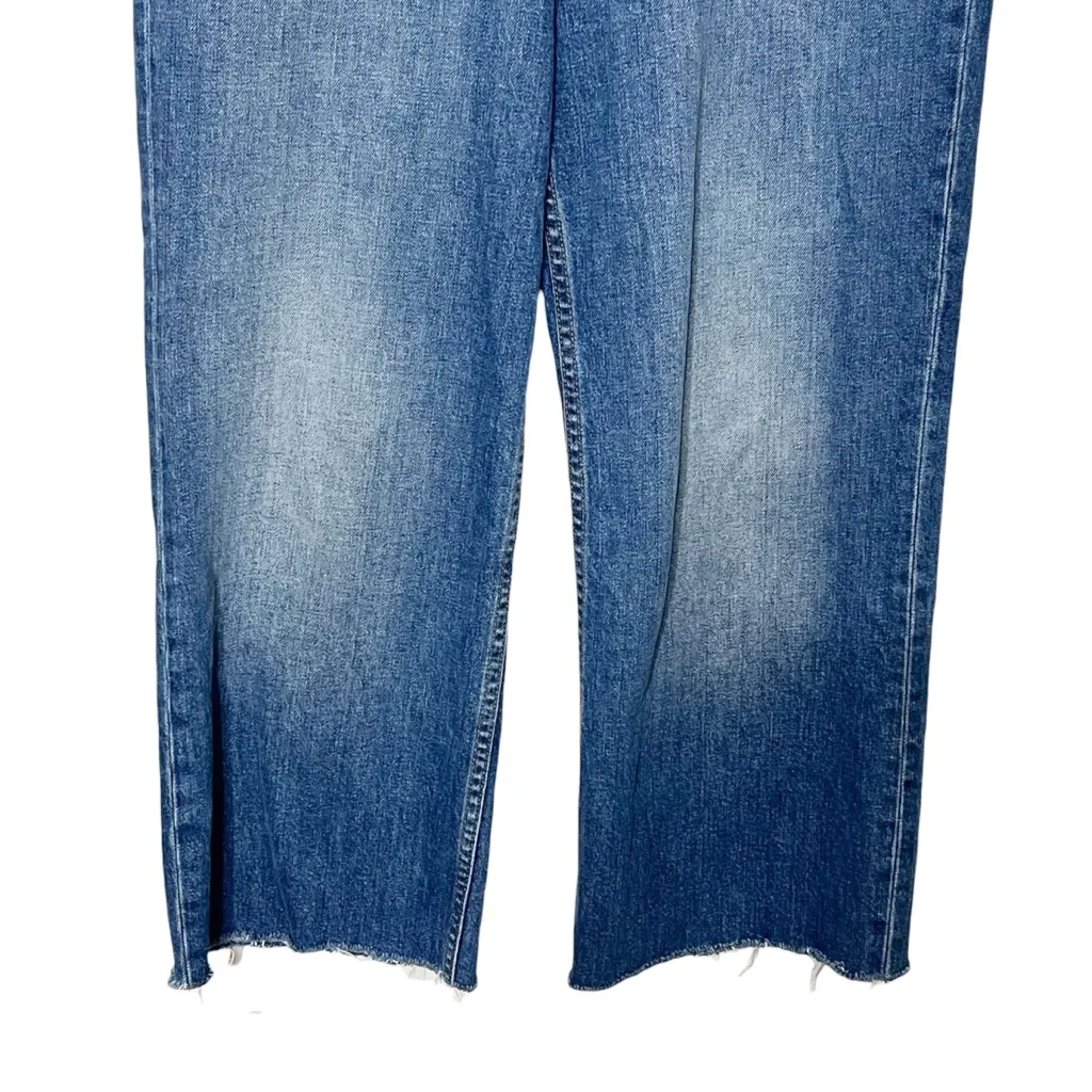 Doen Dronme High Rise Jeans Women’s 32 Blue Cropped Frayed Hem Organic Cotton - Image 4
