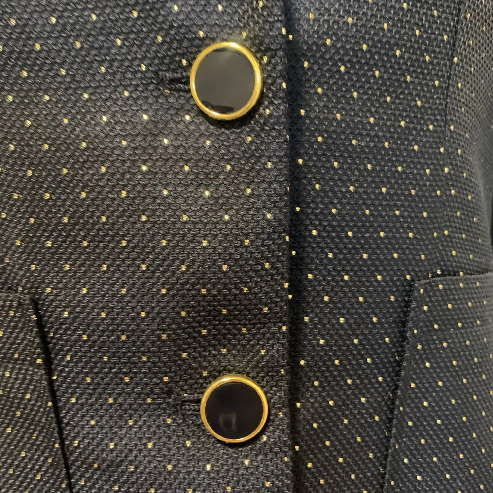 Navy Blue Blazer with Gold  Dots - Image 5