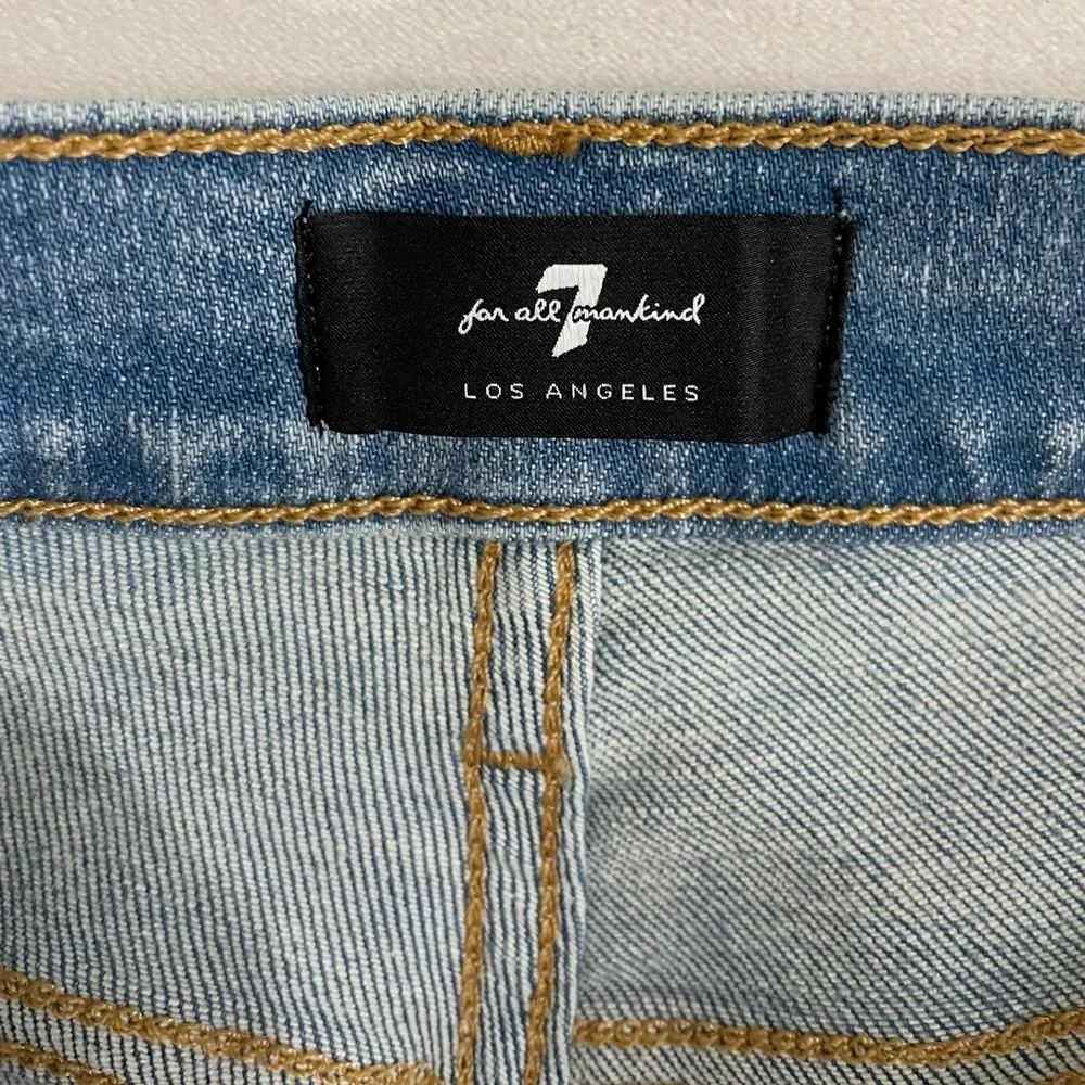 NWT 7 For ManKind Broken Twill Mid Roll Denim Shorts Coco Drive Size 26 - Image 8