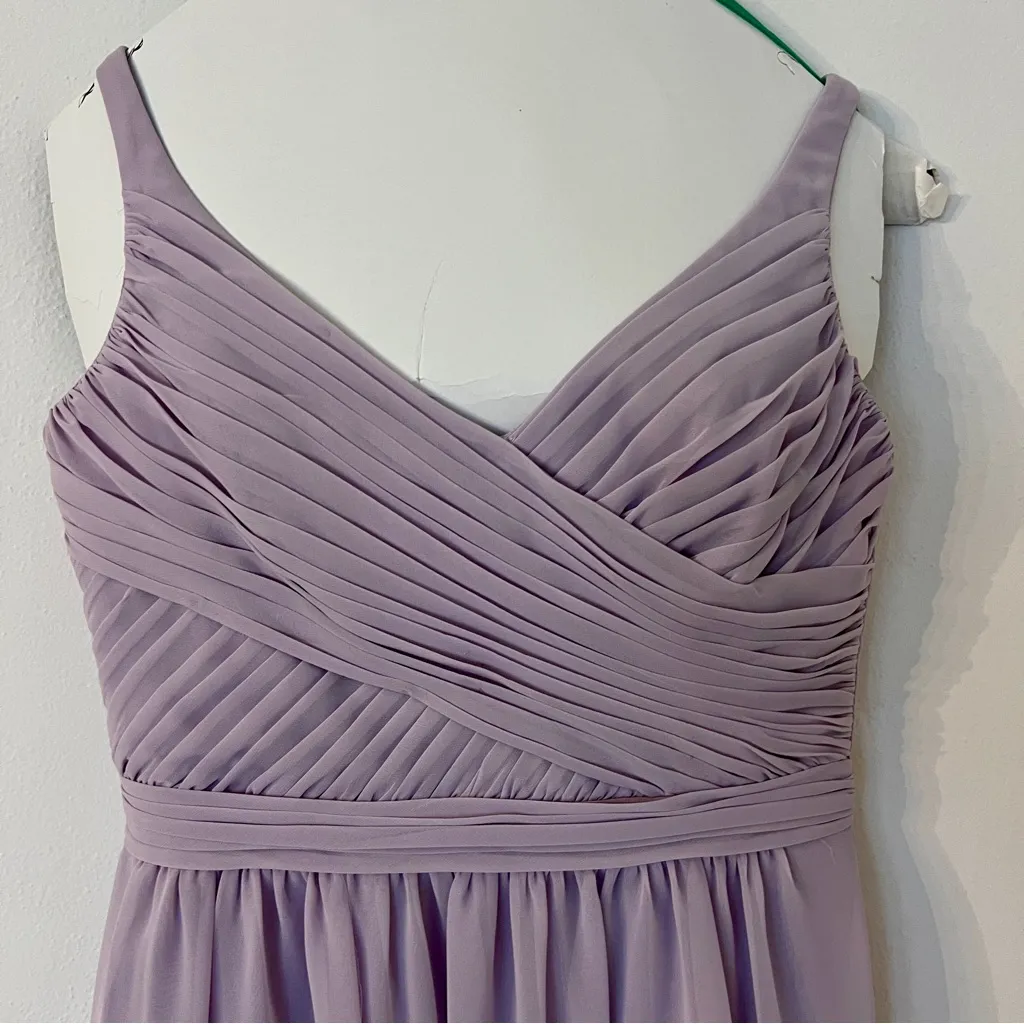 David’s Bridal Lilac Ruched Short Dress size 4 - Image 2