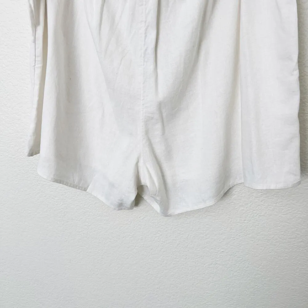 [Old Navy] White Linen Blend High Rise Front Wrap Mini Skort NWT Sz XL Tall XLT - Image 7