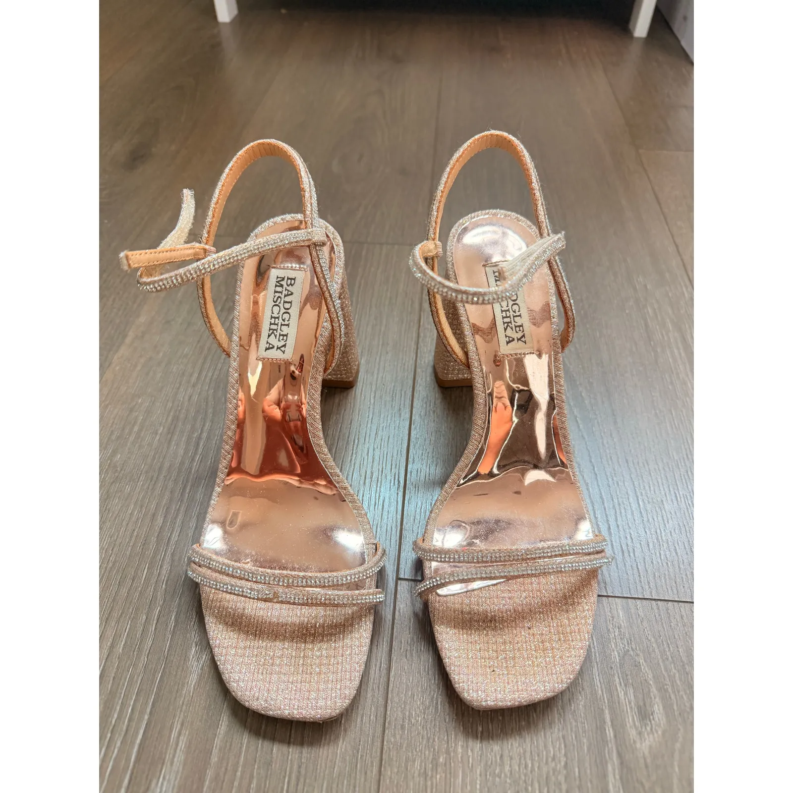 Badgley Mischka Ultima Block Heels Soiree Date Night Bridal Wedding US 6.5 - Image 3