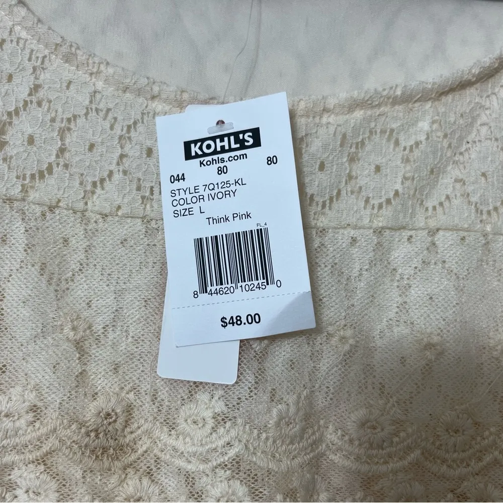 Up by Ultra Pink Beige Lace Dress Size L NWT - Image 5