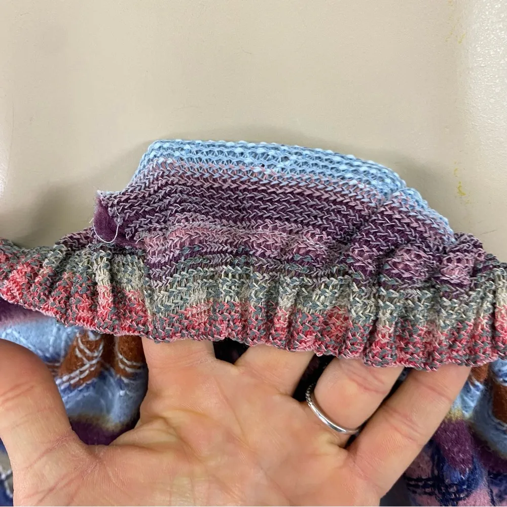 Vintage 70s Fairisle Embroidered Sweater Knit Strapless Tube Dress OS S/M/L Size M - Image 7