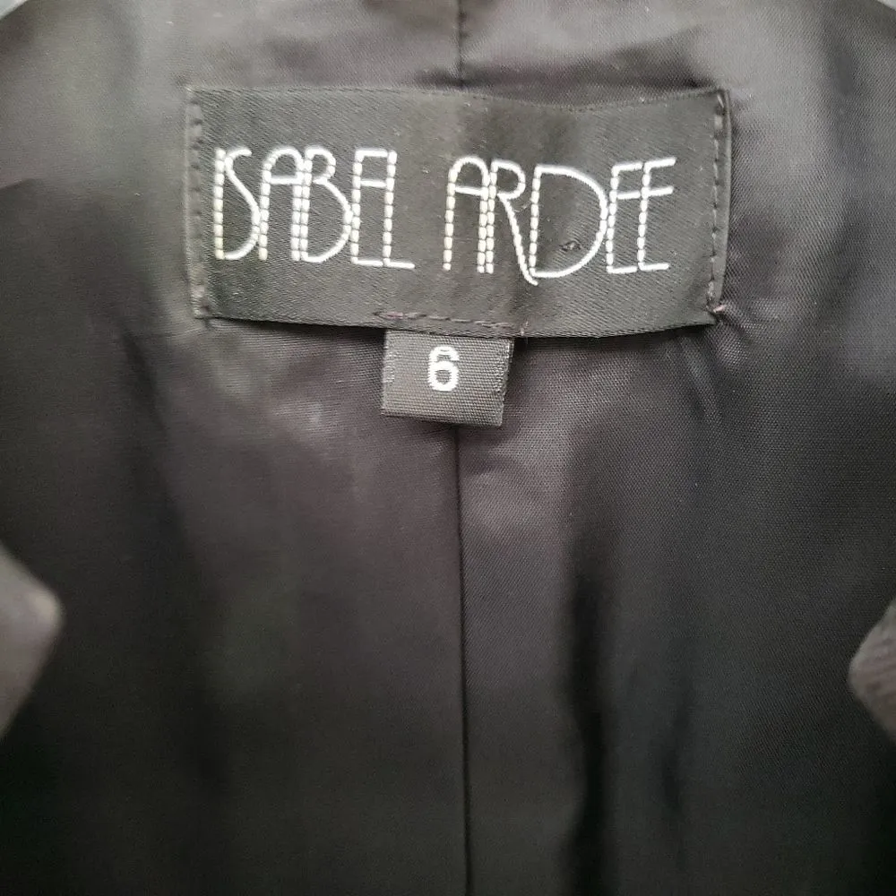 Isabel Ardee Vintage Womens Vest Size 6 Black Satin Mandarin Collar Lily Print - Image 66