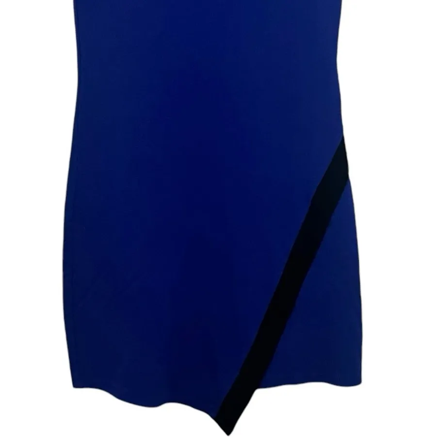 Bar III Short Sleeve Mini Dress Crew Neck Dress Stretch Size XS Blue Black - Image 6