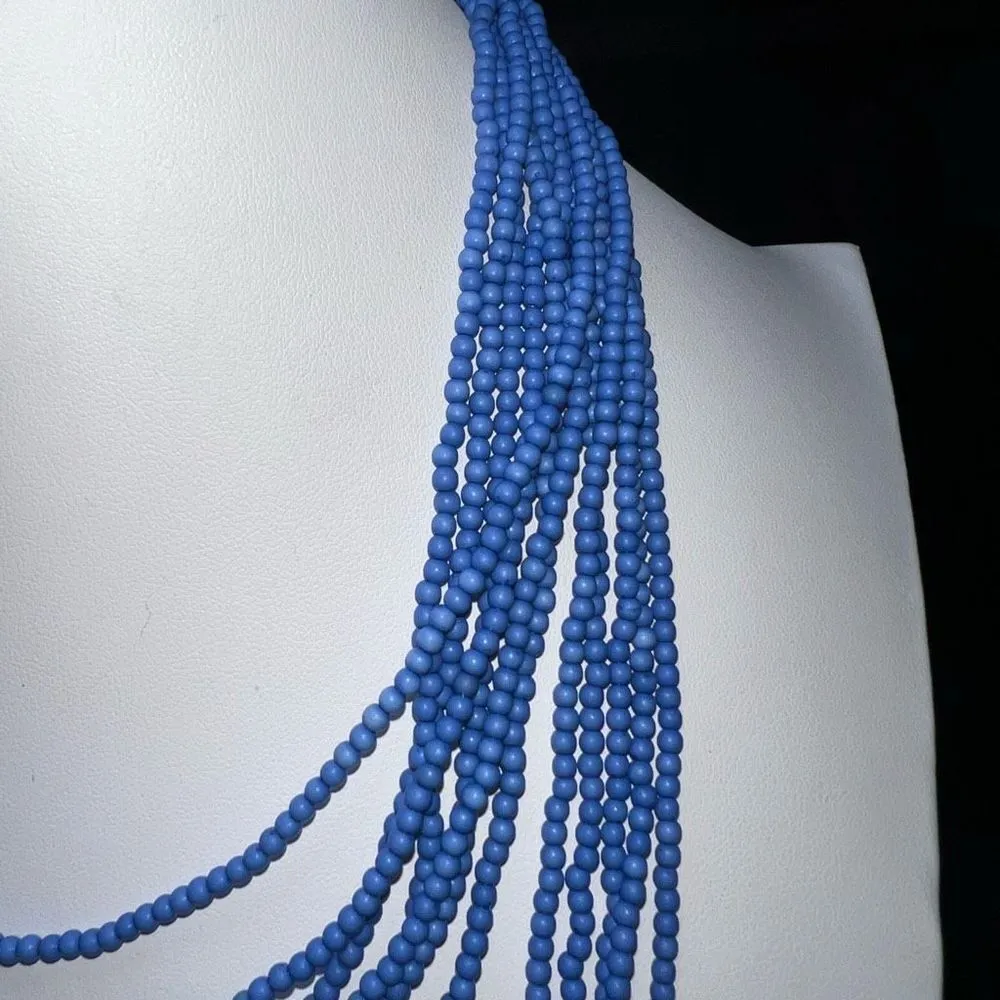 Vintage Gold Tone Swirl with Cabochon Purple Glass Brooch Blue - Image 5