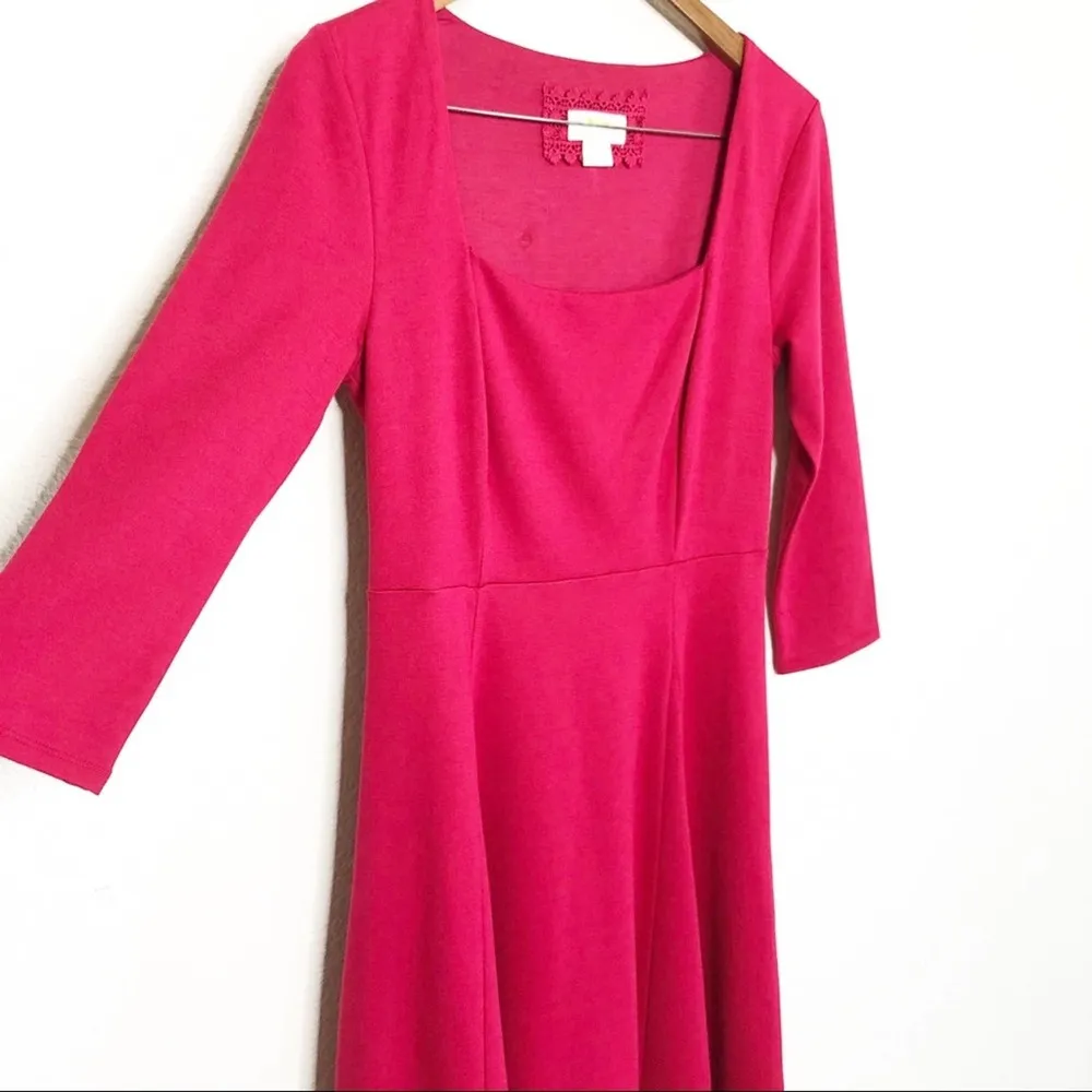Anthropologie Maeve Red Mid Sleeve Midi Knit Dress Womens Size XS - Image 8