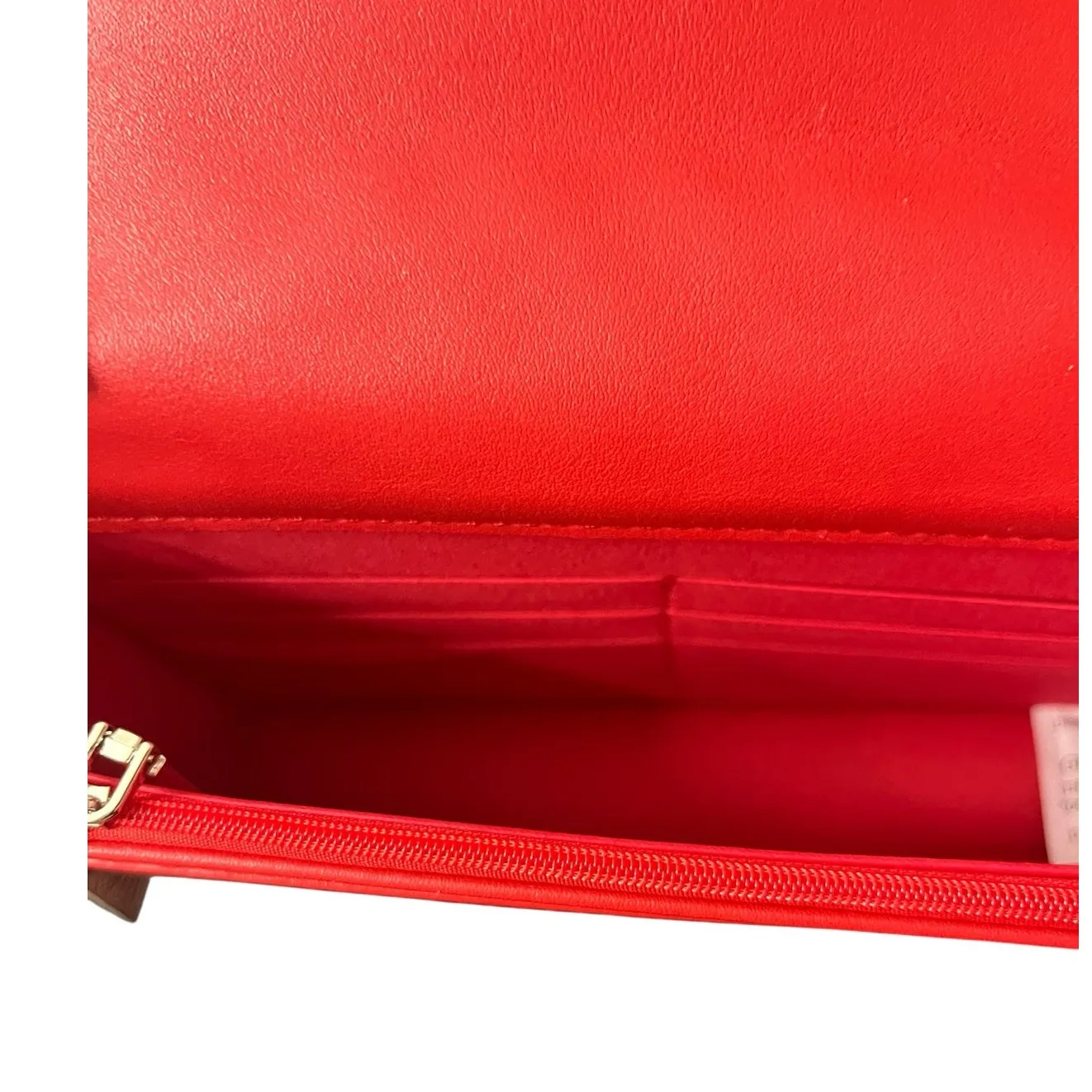 Badgley Mischka Quilted Crossbody Bag Brick Red Vegan Leather w/ Chain - Image 4