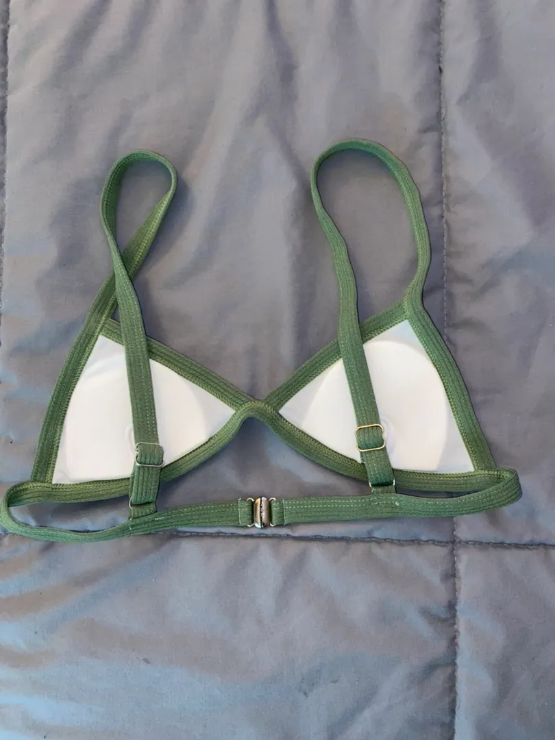 Ribbed Bikini Top Green - Image 4