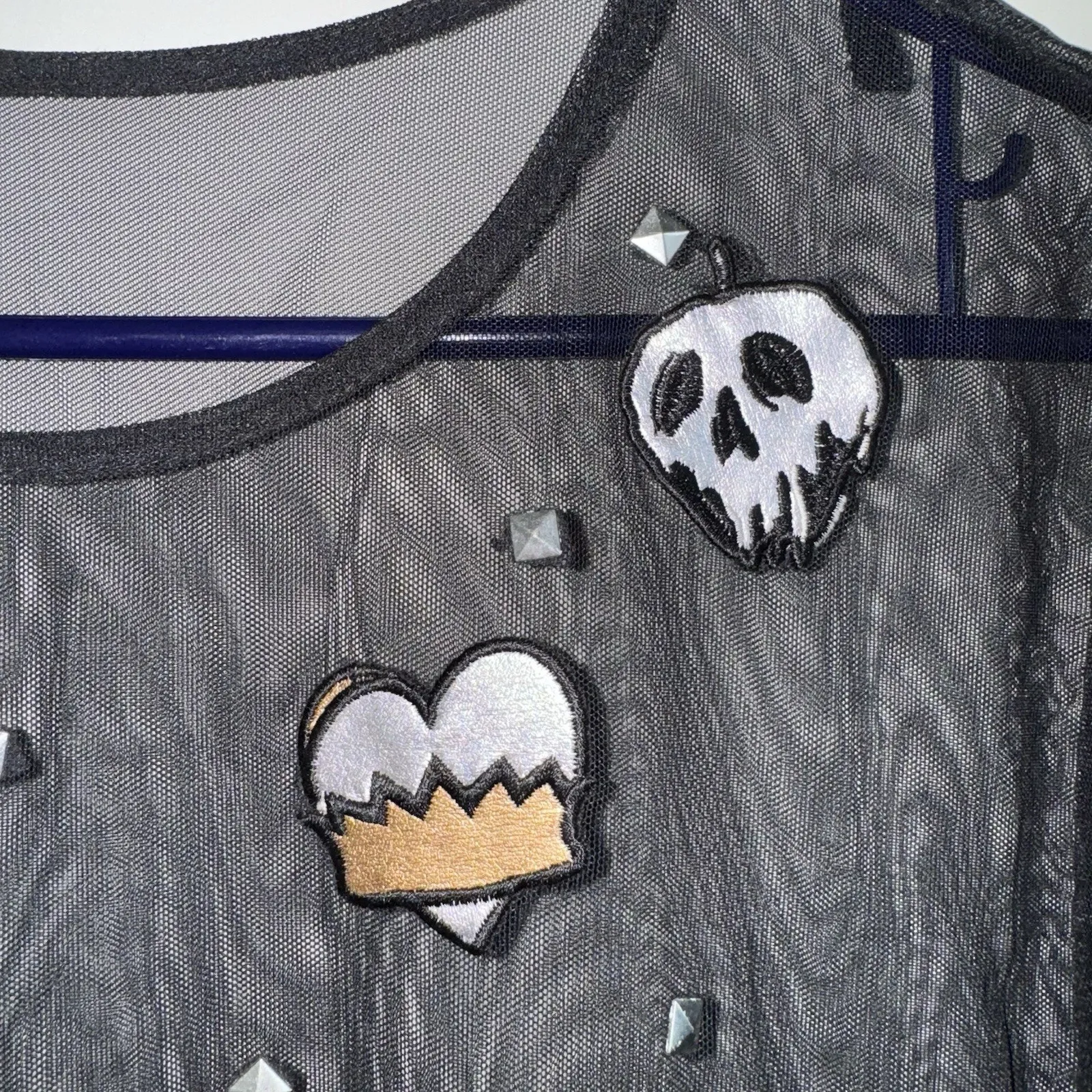 Disney Villains Maleficent Ursula Evil Queen Black Studded Mesh Dress Size M - Image 5