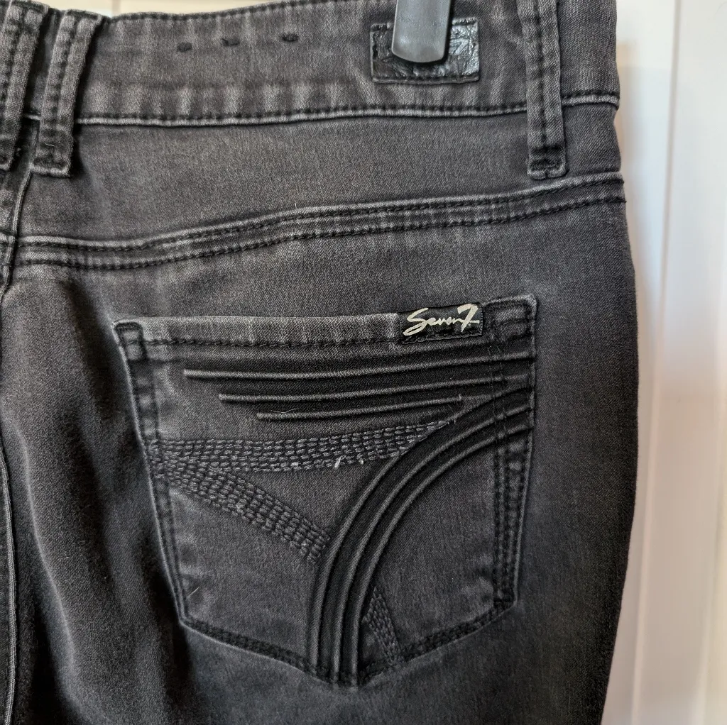 SEVEN 7 High Rise Skin Fit Skinny Jeans W8 Black - Image 4