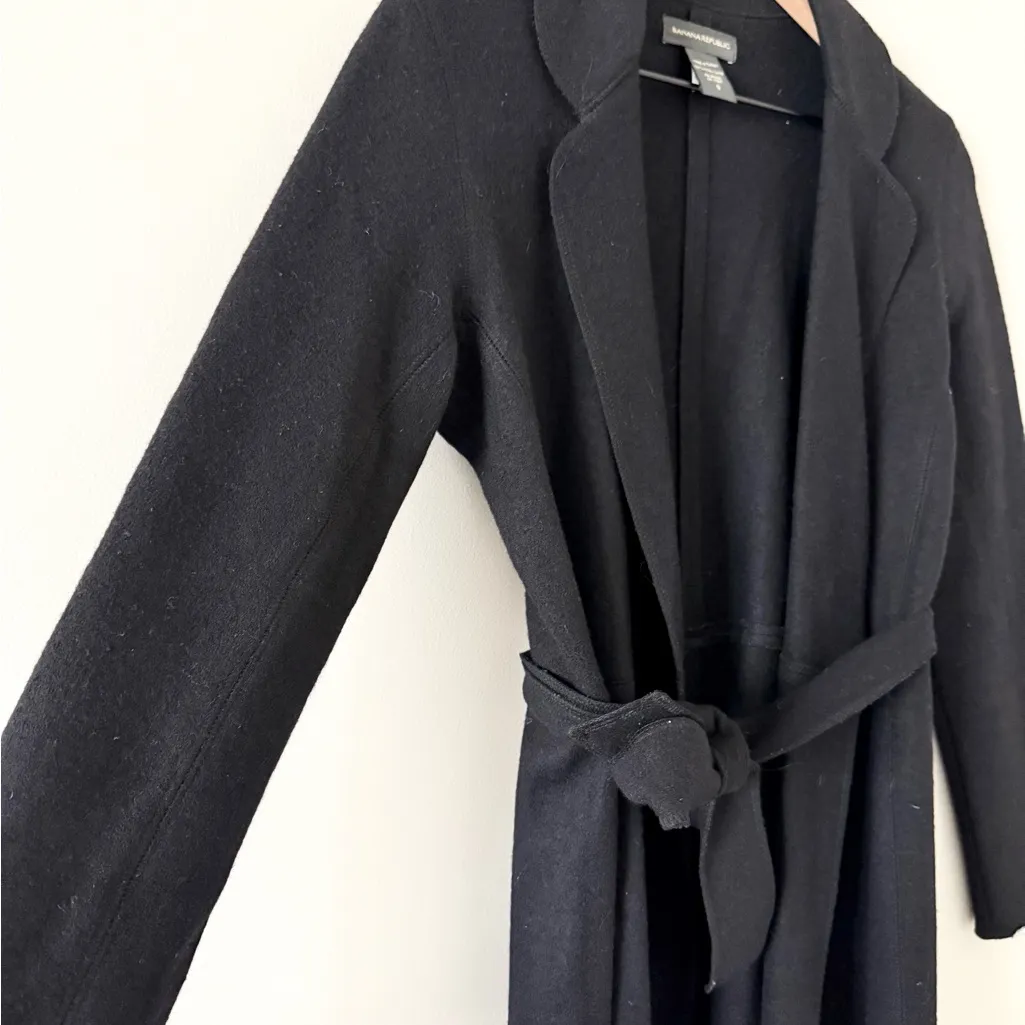 Banana Republic Wool Open Trench Style Cardigan in Dark Gray Size S - Image 2