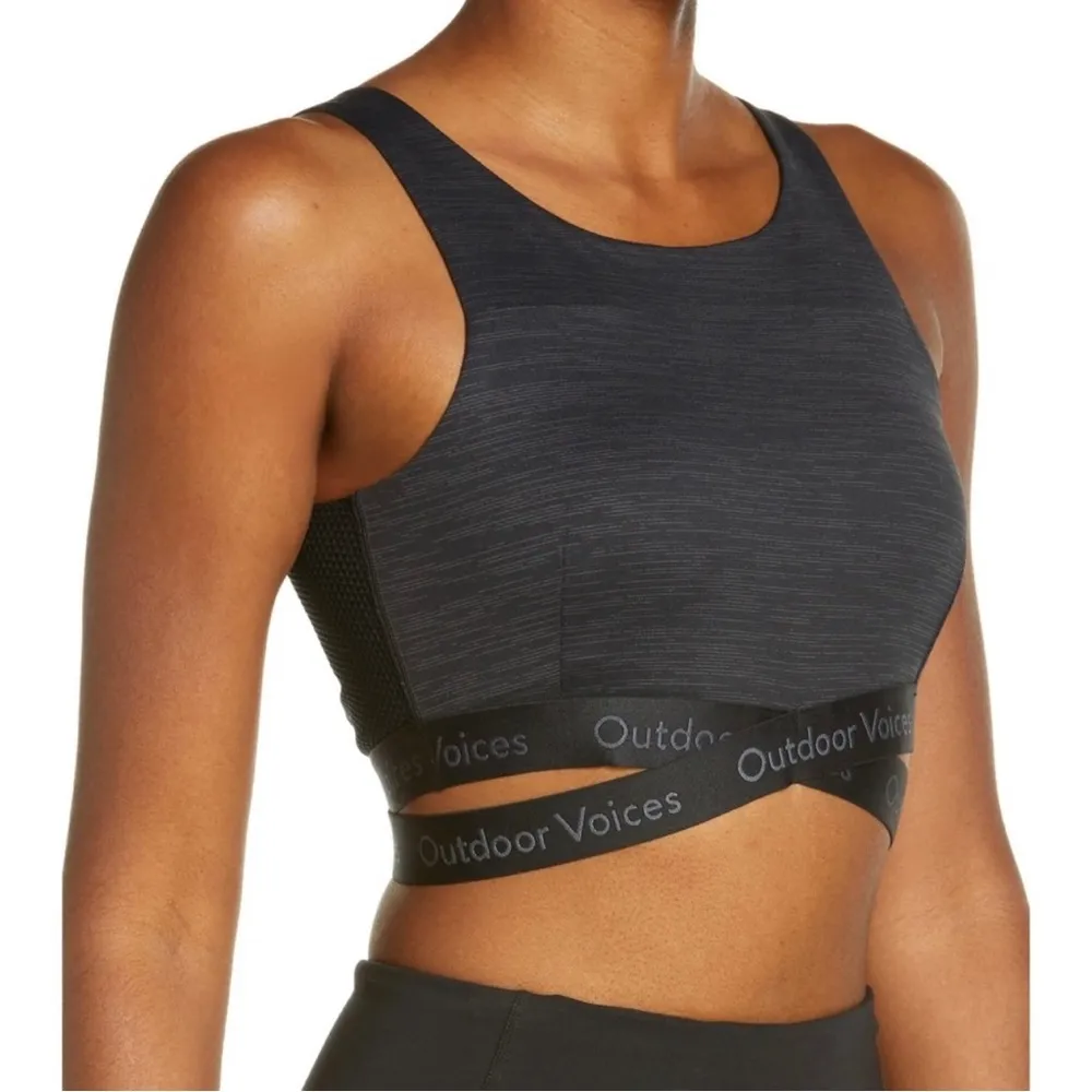 NWT Outdoor Voices Move Free Criss Cross TechSweat Night Crop Top Sports Bra - Image 2