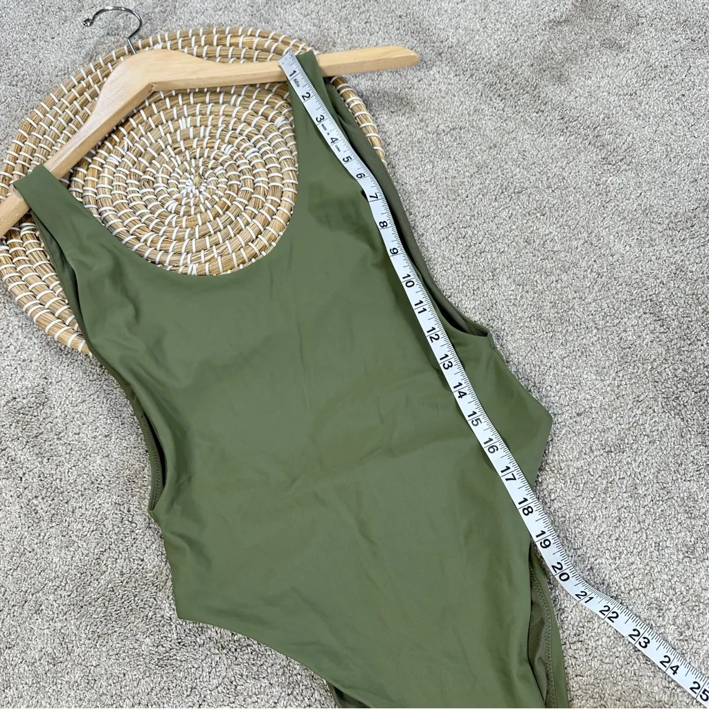 Aerie Women’s Shine Birthday Super Scoop Cheekiest One Piece Swimsuit in Green S - Image 12
