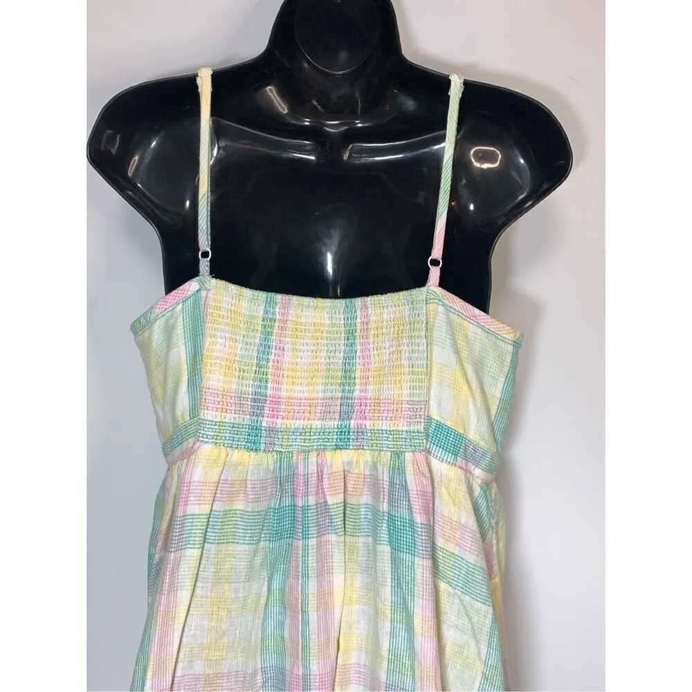 Old Navy Women's Spaghetti Strap Tie Front Plaid Mini Dress Multicolor Size Larg - Image 8