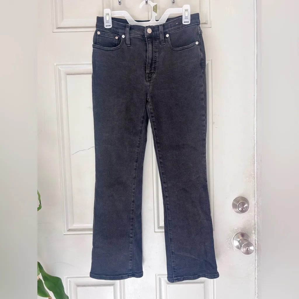 Madewell Mid Rise Kick Out Vintage Straight Jean Distressed Black Sz 27 stretch - Image 5