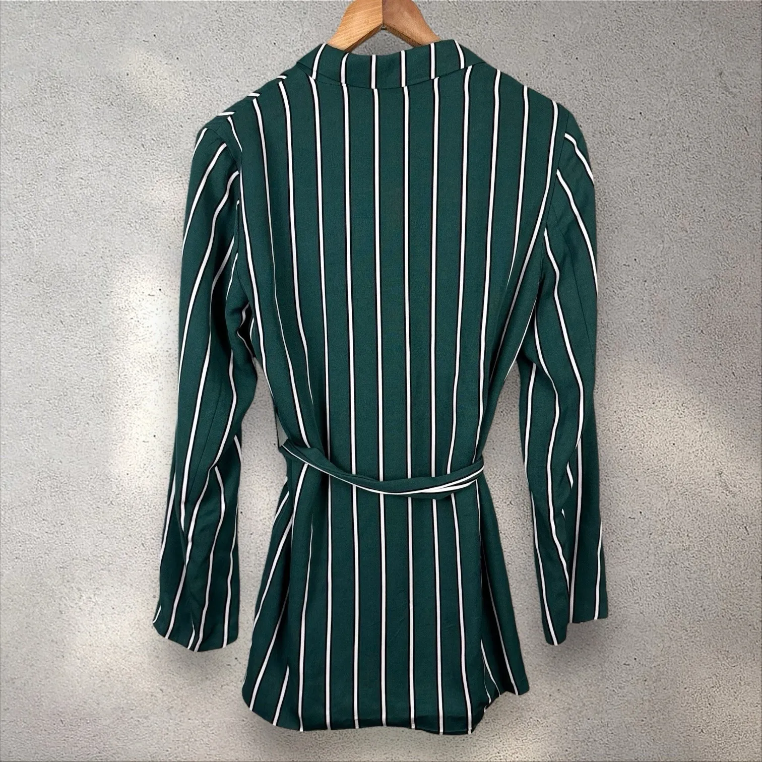 REVOLVE L'Academie Erin Blazer Jacket Green Striped Size Small - Image 8